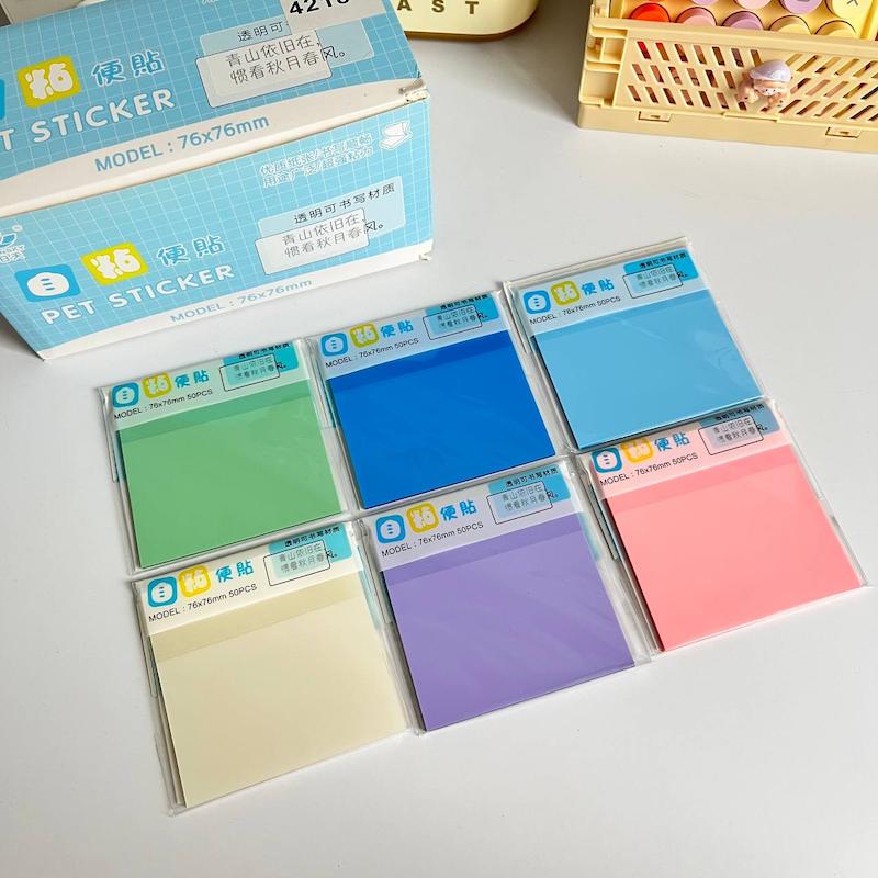 استیک نوت شفاف پاستلی و سفید