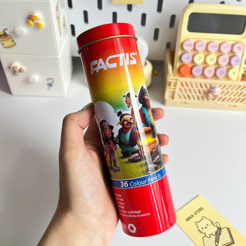 مداد رنگی 36 رنگ استوانه فلزی فکتیس