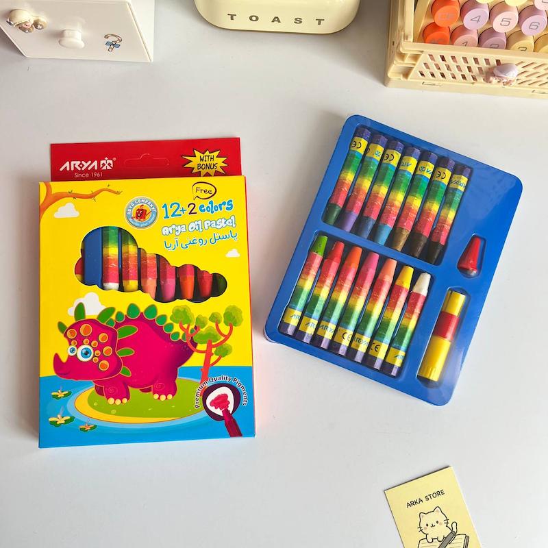 پاستل روغنی 12+2 رنگ آریا
