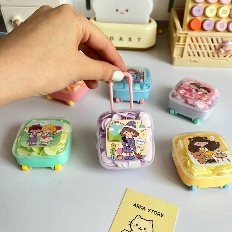 صابون کاغذی چمدونی طرح دختر