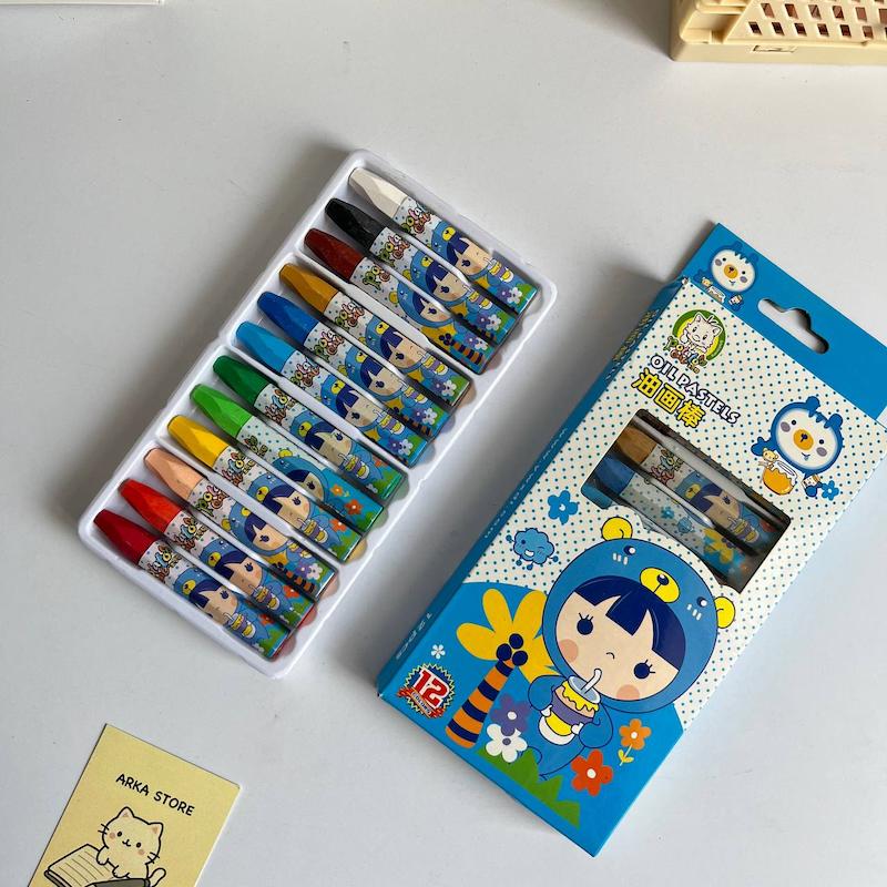 پاستل روغنی 12 رنگ دختر خرسی