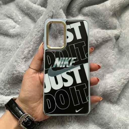 قاب گوشی Galaxy A52 4G.Galaxy A52 5G.Galaxy A52S سامسونگ دور سیلیکونی طرحدار nike رنگ آبی کمرنگ