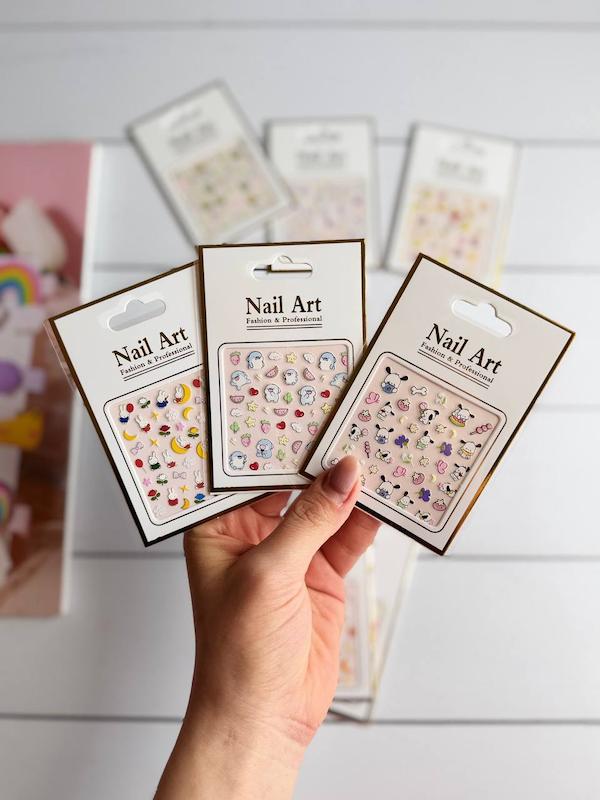 استیکر طراحی ناخن Nail Art با طرح‌های کارتونی و رنگی متنوع
