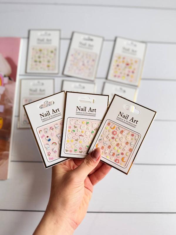 استیکر طراحی ناخن Nail Art با طرح‌های کارتونی و رنگی متنوع