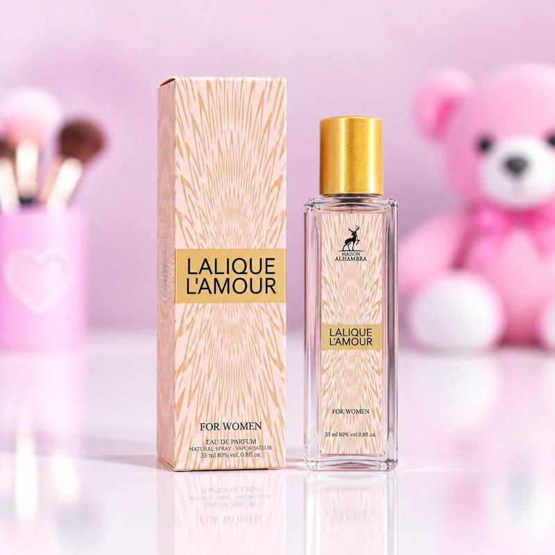 عطر زنانه الحمرا ۳۵ میل با رایحه لالیک لامور L'Amour