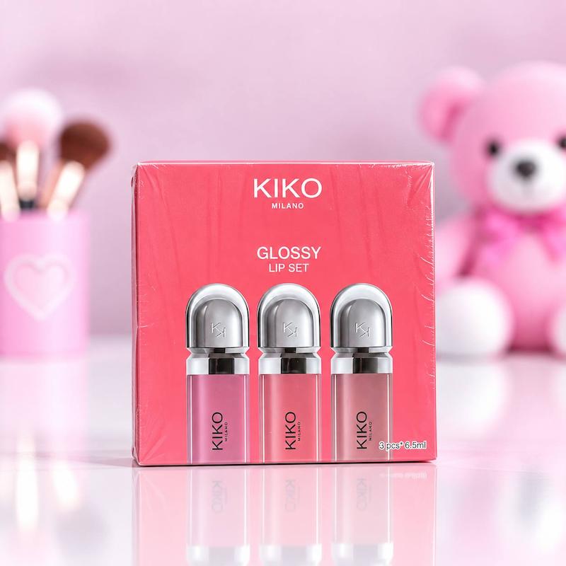 لیپ گلاس کیکو KIKO Glossy Lip Set پک سه‌عددی با رنگ‌های متنوع