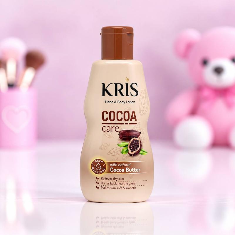 لوسیون کریس شکلاتی KRIS Cocoa Care حجم ۲۰۰ میل حاوی کره کاکائو