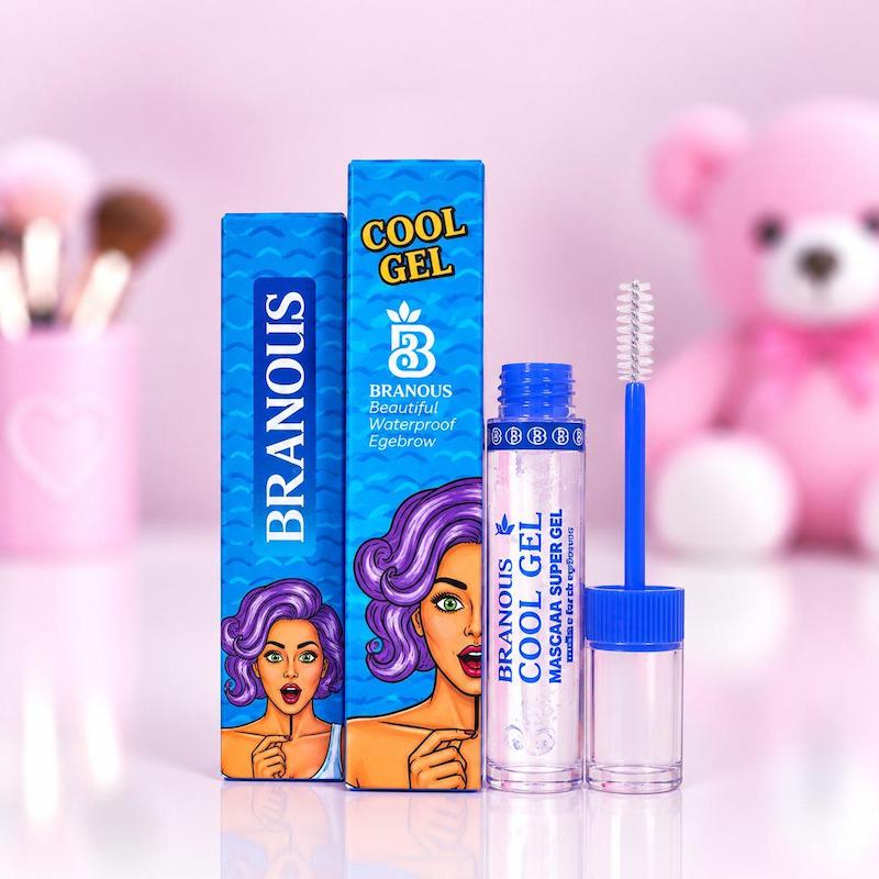 ژل لیفت ابرو برانوس Branous Cool Gel با برس مخصوص حالت‌دهی و تثبیت ابرو