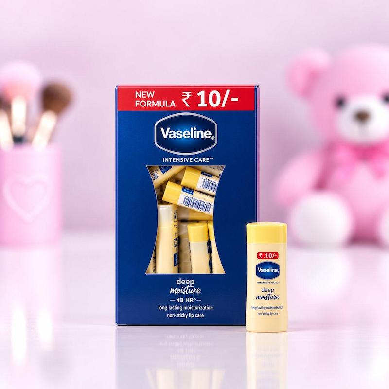 لوسیون بدن وازلین Intensive Care Deep Moisture با بطری زرد و جعبه آبی
