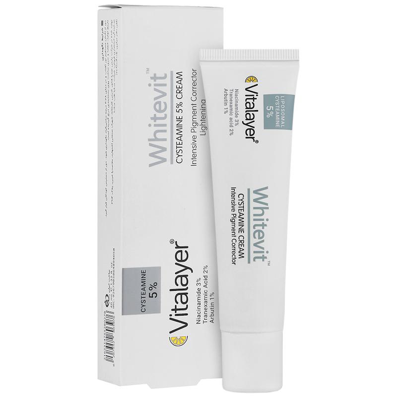 کرم ضدلک و روشن کننده قوی سیستئامین 5٪ وایت ویت whitevit ویتالیر