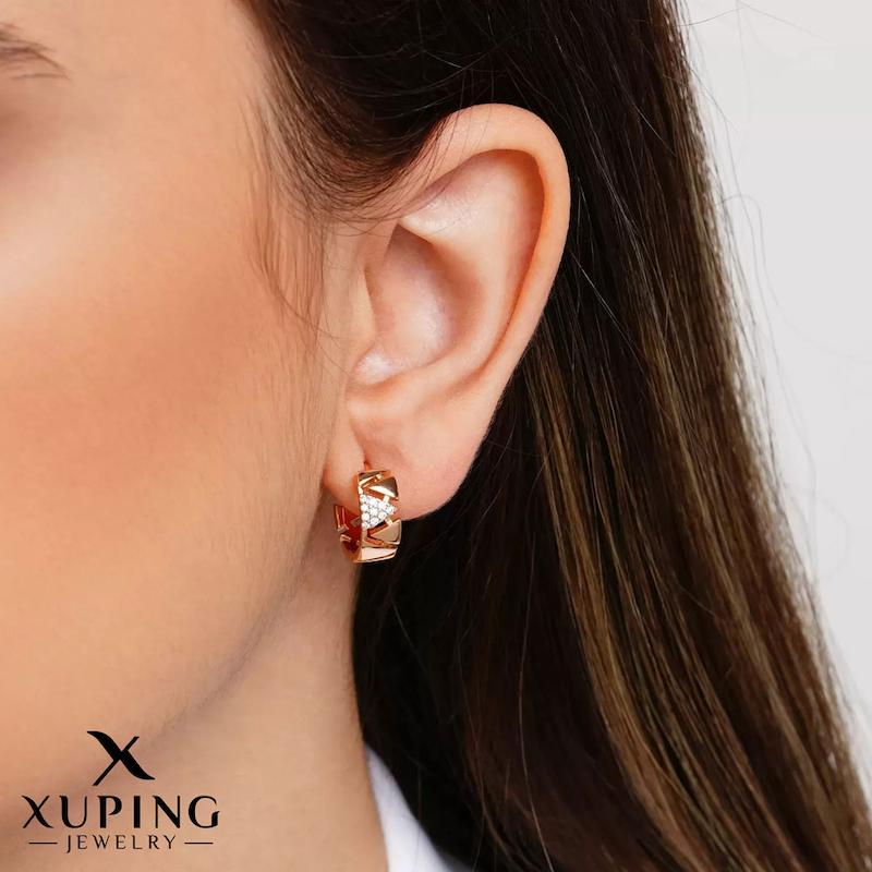 گوشواره حلقه‌ای نگین‌دار ژوپینگ