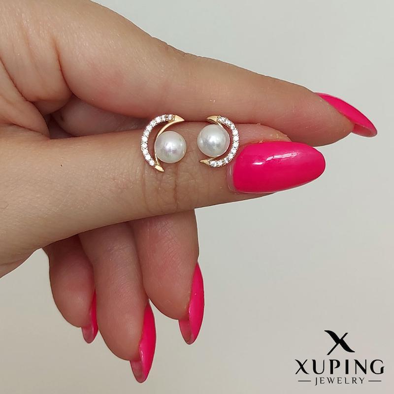 گوشواره سوزنی ماه و مروارید ژوپینگ