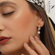 گوشواره بابونه مرواریدآویز ژوپینگ