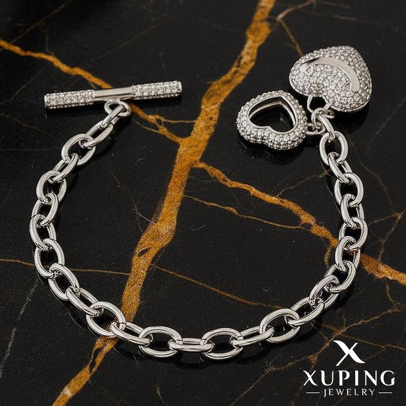 دستبند قلب‌آویز قفل T ژوپینگ