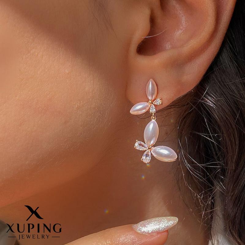 گوشواره پروانه مرواریدی ژوپینگ