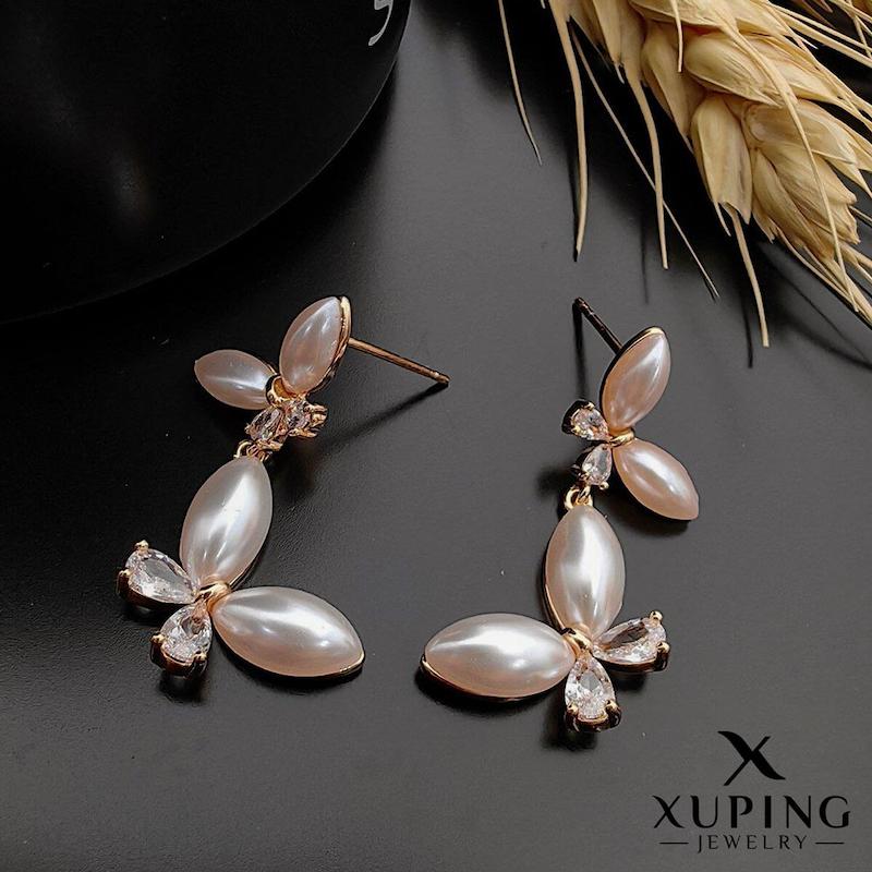 گوشواره پروانه مرواریدی ژوپینگ