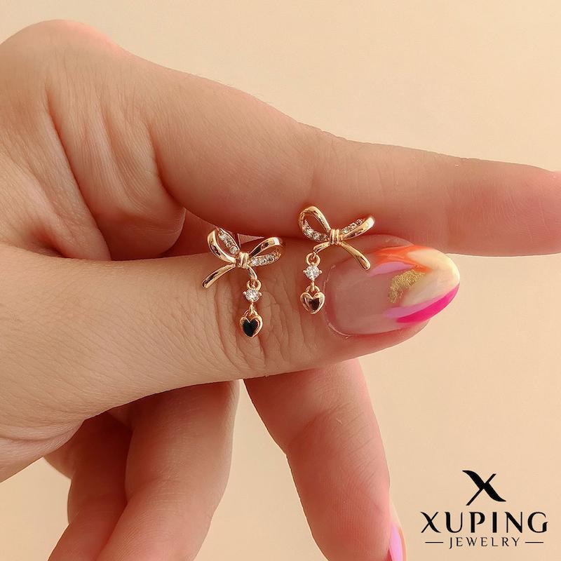 گوشواره پاپیون قلب‌آویز ژوپینگ