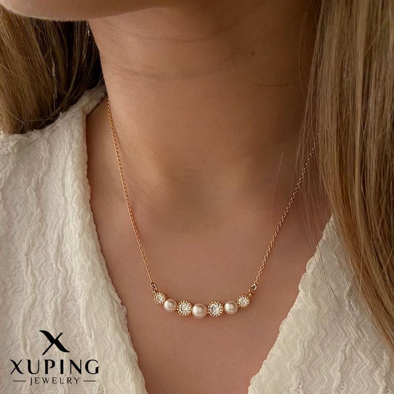 گردنبند مروارید و نگین ژوپینگ