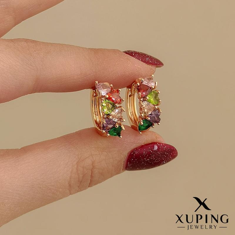 گوشواره قلبی نگین‌دار ژوپینگ