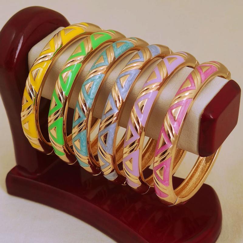 دستبند النگویی میناکاری مثلثی