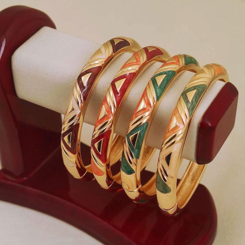 دستبند النگویی میناکاری مثلثی