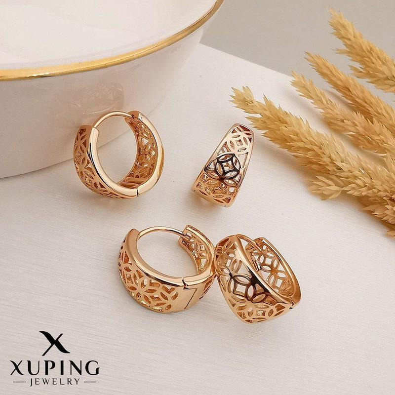 گوشواره حلقه‌ای طرح طلا ژوپینگ