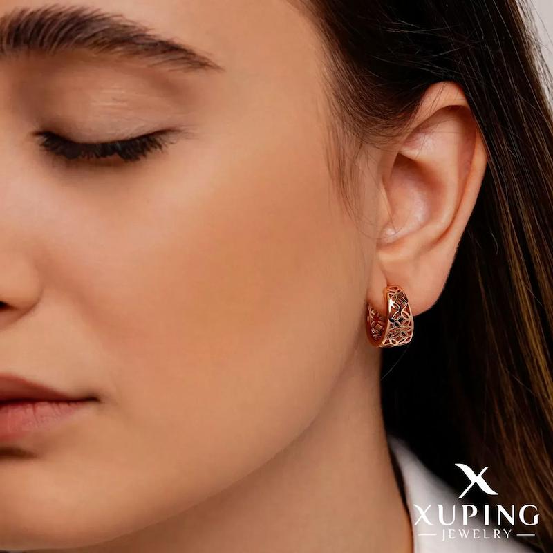گوشواره حلقه‌ای طرح طلا ژوپینگ