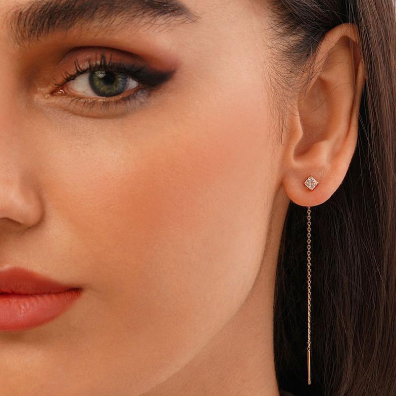 گوشواره بخیه نگین ژوپینگ
