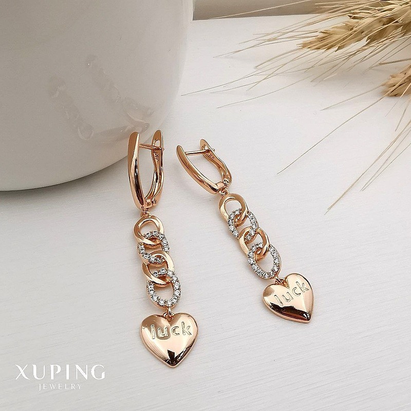 گوشواره آویز کارتیر قلبی ژوپینگ