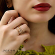 انگشتر نگین‌دار طرح طلا DREAM