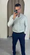 پیراهن لینن آستین بلند مردانه