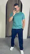 تیشرت  ساده کشی مردانه سبز