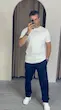 تیشرت  ساده کشی مردانه سفید
