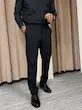 شلوار پارچه ای اسلیم کمر پهن مردانه مشکی