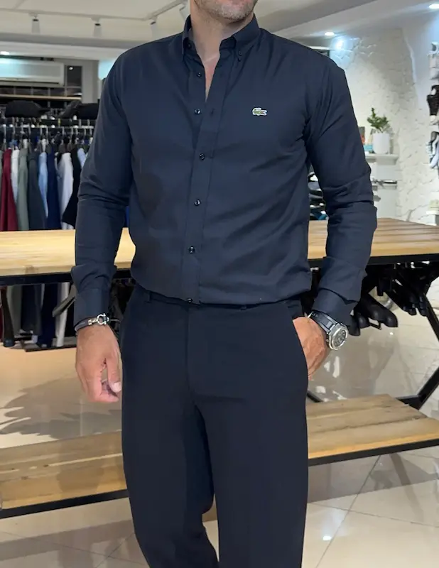 پیراهن آکسفورد LACOSTE آستین بلند مردانه 