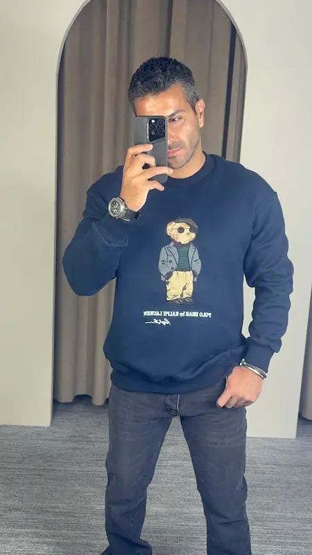 دورس یقه گرد تدی گلدوزی