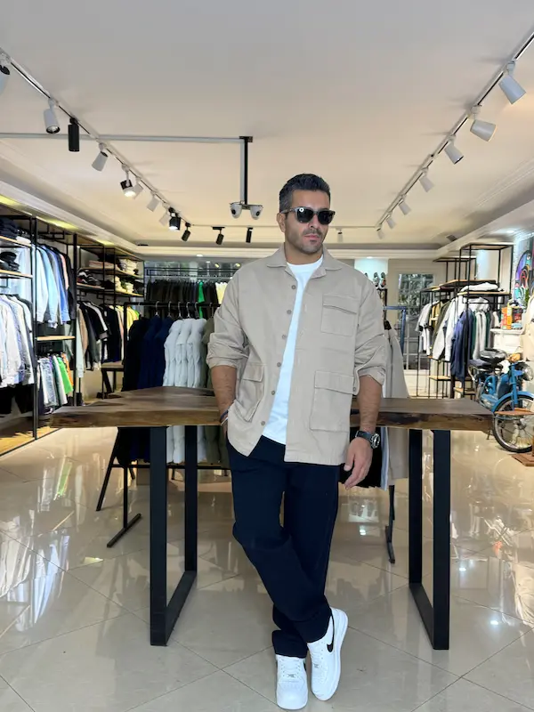 کت کتان جیبدار مردانه 