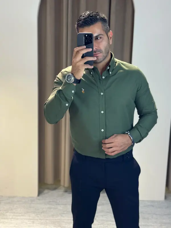 پیراهن پولو آکسفورد مردانه