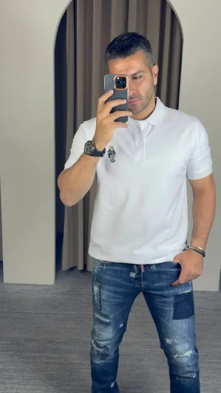 پلوشرت  POLO تدی مردانه گلدوزی 
