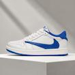 کتونی نایکی جردن ۱ لو زنانه (Air Jordan 1 Low) - رنگ سفید آبی کاربنی (Royal White)
