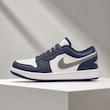 کتونی نایکی جردن ۱ لو زنانه سرمه‌ای سفید طوسی | Air Jordan 1 Low Navy Grey