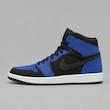 کتونی نایکی ایر جردن ۱ زنانه مشکی آبی مخملی | Air Jordan 1 Royal Black Velvet / Nubuck Look