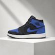کتونی نایکی ایر جردن ۱ زنانه مشکی آبی مخملی | Air Jordan 1 Royal Black Velvet / Nubuck Look