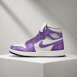 کتونی نایکی ایر جردن 1 ساق‌بلند زنانه سفید بنفش | Nike Air Jordan 1 High White Purple