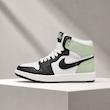 کتونی نایکی ایر جردن 1 ساق‌بلند زنانه مشکی سفید سبز پاستلی | Nike Air Jordan 1 High Black White Mint