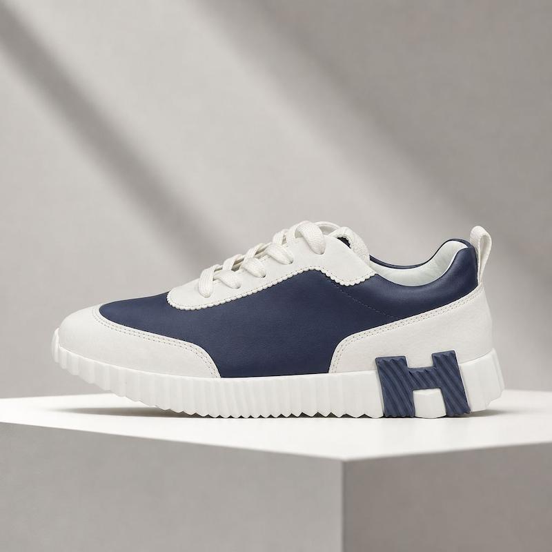 کتونی هرمس زنانه سرمه‌ای سفید زیره ضخیم | Navy White Chunky Sole Sneakers