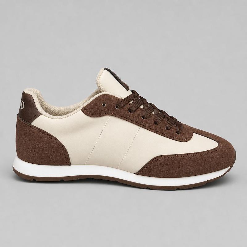 کتونی کژوال پولو رالف لورن زنانه کرم قهوه‌ای شکلاتی | Polo Ralph Lauren Cream Brown Sneaker