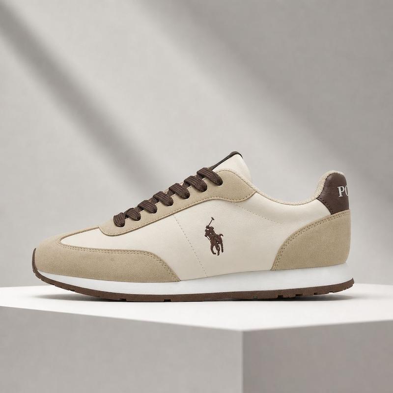 کتونی کژوال پولو رالف لورن زنانه کرم نسکافه‌ای | Polo Ralph Lauren Beige Brown Sneaker