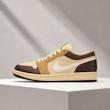 کتونی نایکی جردن 1 لو مردانه کرم قهوه‌ای سفید | Nike Air Jordan 1 Low Cream Brown White