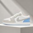 کتونی نایک ایر جردن ۱ لو مردانه طوسی سفید آبی Nike Air Jordan 1 Low Grey White Blue